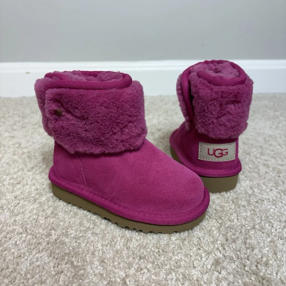 New UGG Classic Jona Luxury Boot Dark Peony Pink Toddler Sz 6 Baby Girl